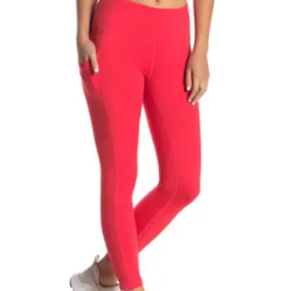 Z by Zella High Rise 7/8 Daily Pocket Leggings, Red Hibiscus, Medium NWT
